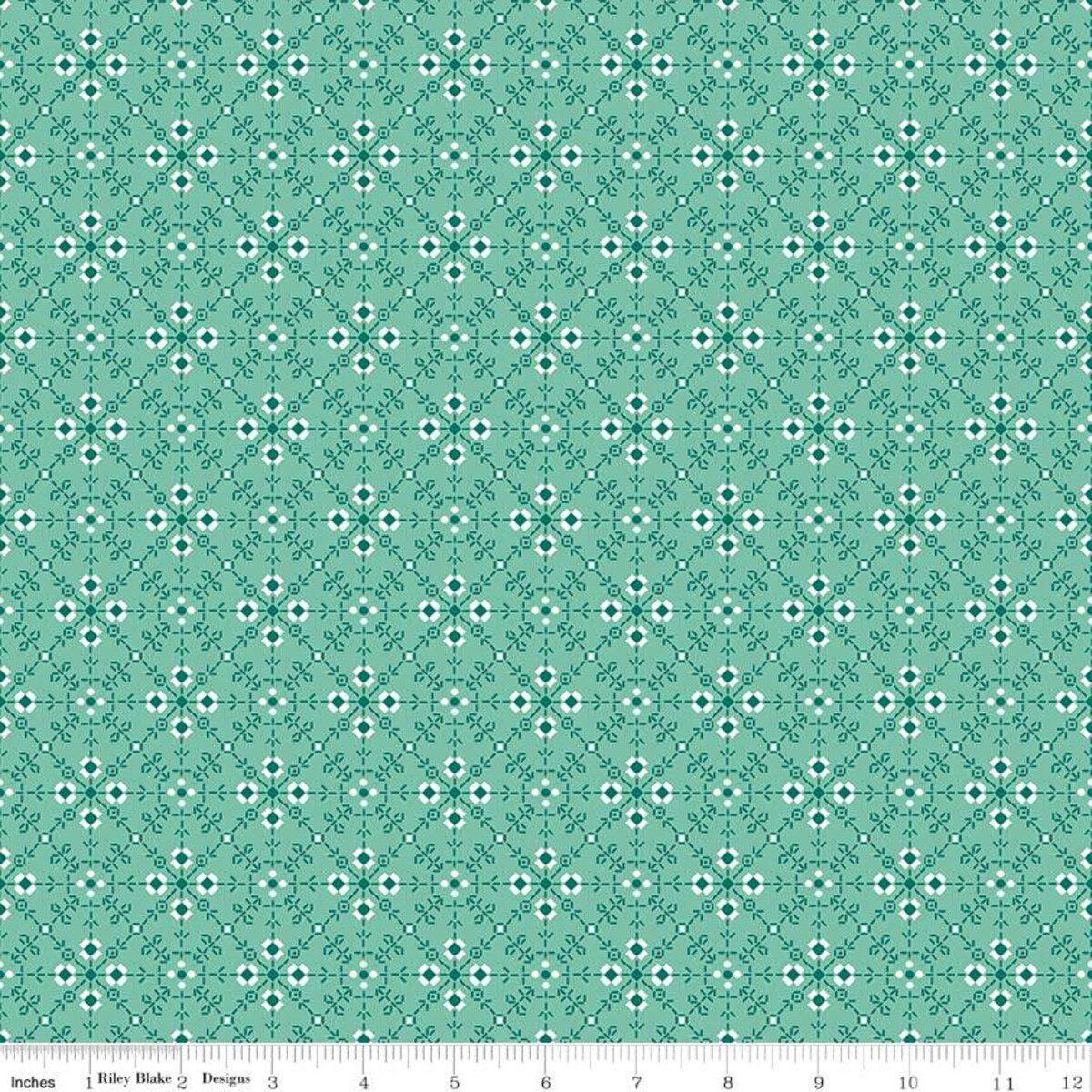 Riley Blake Designs-Stitches Teal-fabric-gather here online