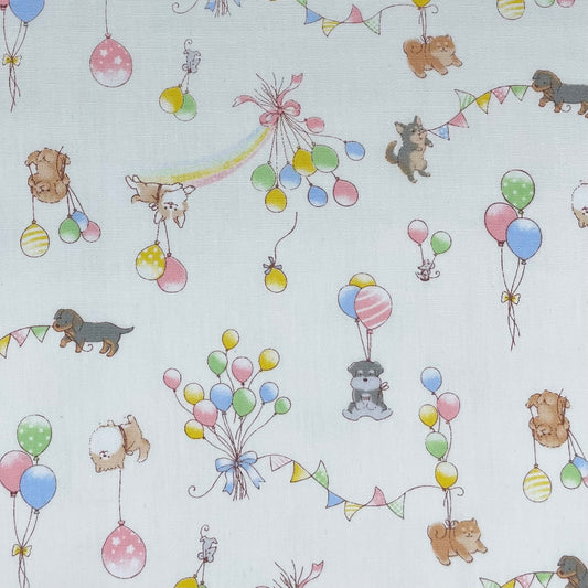 Cosmo-Dog Party Time on Cotton-fabric-gather here online