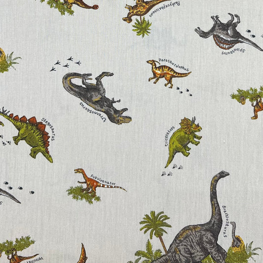 Cosmo-Prehistoric Dinos on Cotton-fabric-gather here online