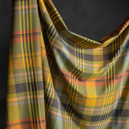 Merchant & Mills-Beanstalk Watercolour Check Cotton-fabric-gather here online