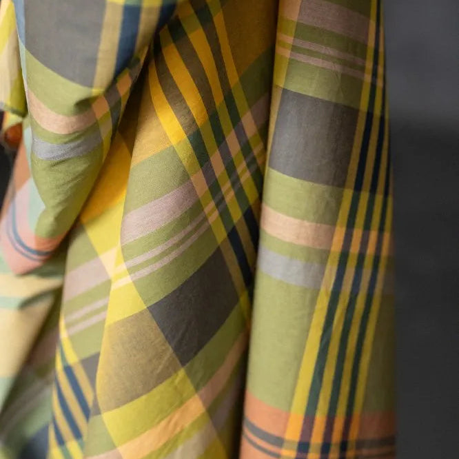 Merchant & Mills-Beanstalk Watercolour Check Cotton-fabric-gather here online