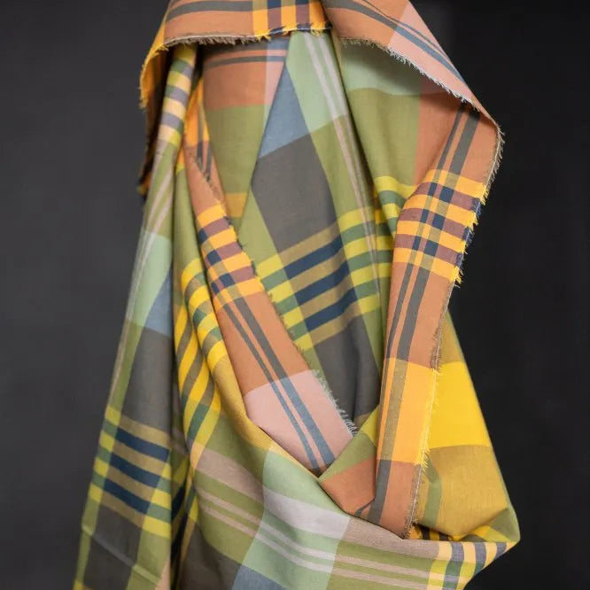 Merchant & Mills-Beanstalk Watercolour Check Cotton-fabric-gather here online