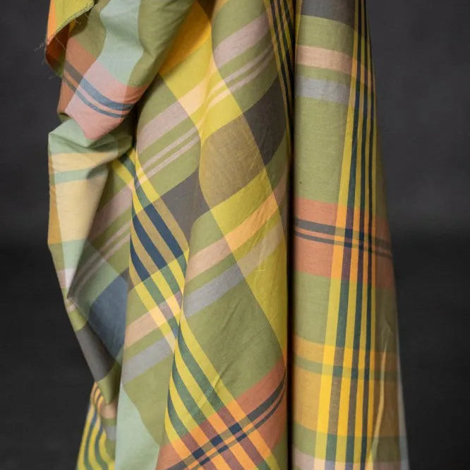 Merchant & Mills-Beanstalk Watercolour Check Cotton-fabric-gather here online