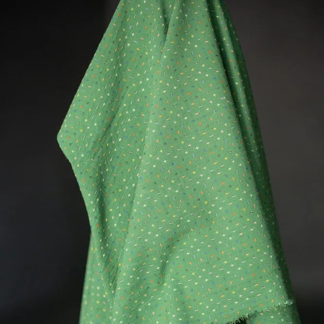 Green Bobbette Cross Stitch Indian Cotton