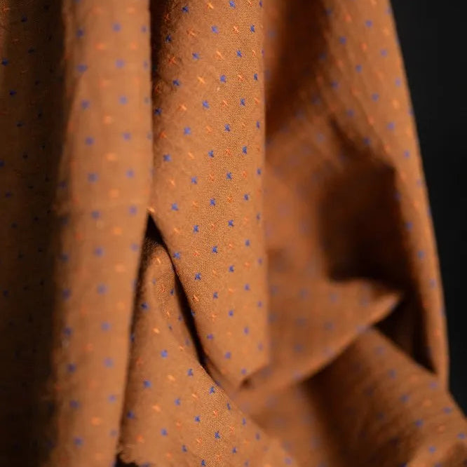 Merchant & Mills-Rust Bobbette Cross Stitch Indian Cotton-fabric-gather here online