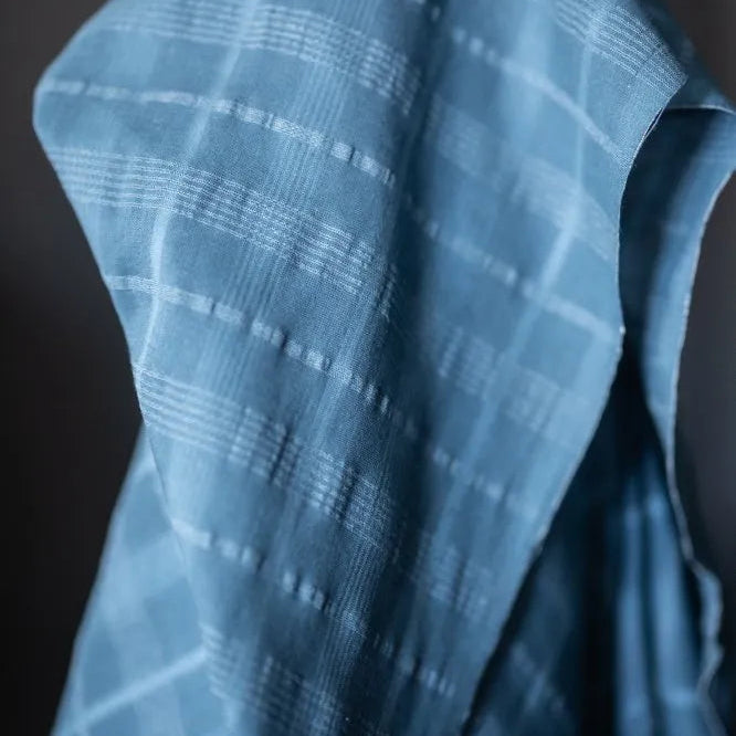 Merchant & Mills-Cerulean Blue Indian Cotton-fabric-gather here online