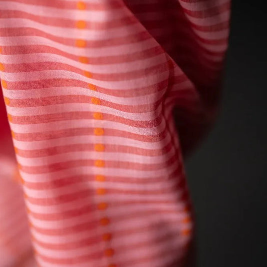 Merchant & Mills-Pink Lumiere Striped Indian Cotton-fabric-gather here online