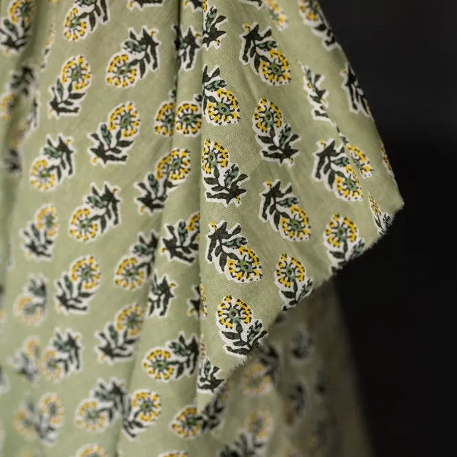 Merchant & Mills-Orla Sweet Block Print Indian Cotton-fabric-gather here online