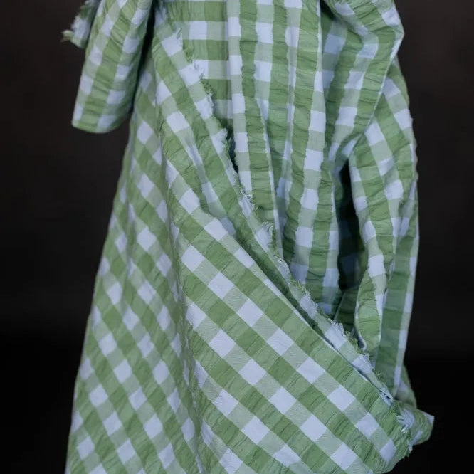 Merchant & Mills-Palm Sky Gingham Organic Cotton-fabric-gather here online