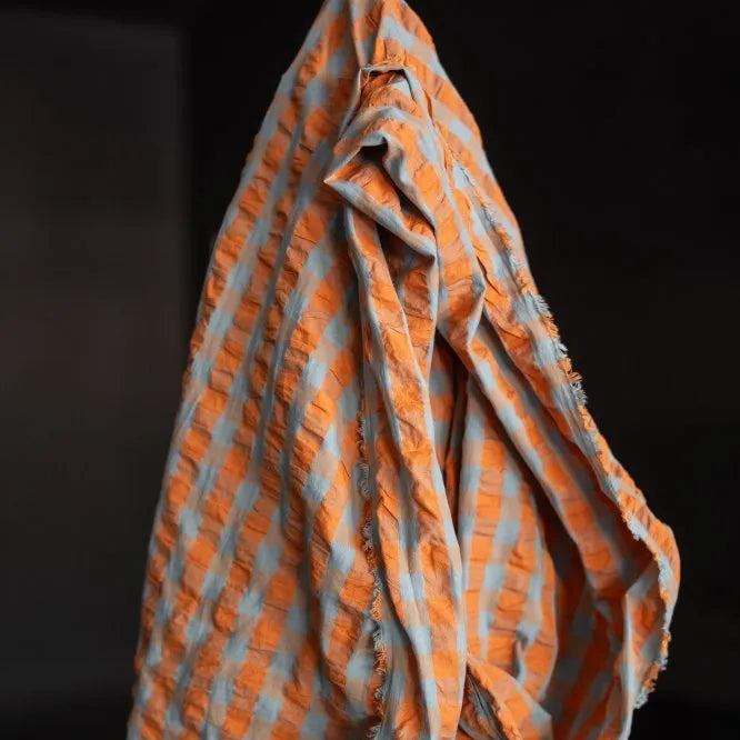 Merchant & Mills-Persimmon Gingham Organic Cotton-fabric-gather here online