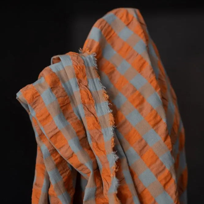 Merchant & Mills-Persimmon Gingham Organic Cotton-fabric-gather here online
