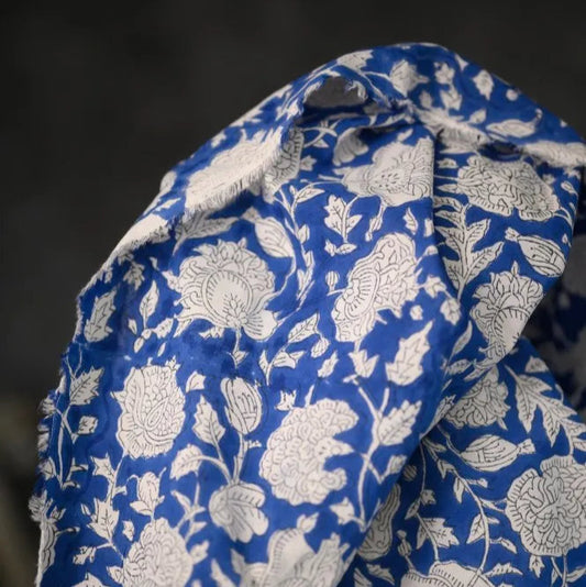 Merchant & Mills-Posy Flower Block Print Indian Cotton-fabric-gather here online