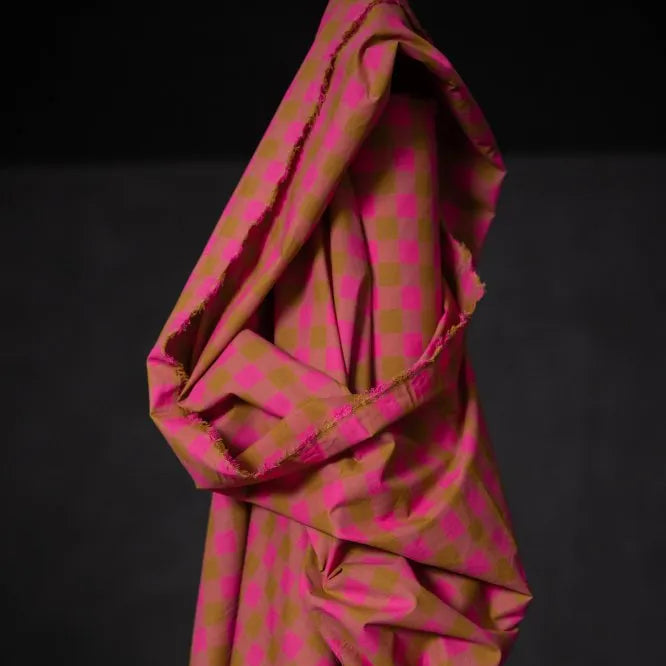 Merchant & Mills-Ritzy Watercolour Check Cotton-fabric-gather here online