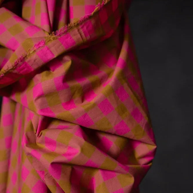 Merchant & Mills-Ritzy Watercolour Check Cotton-fabric-gather here online