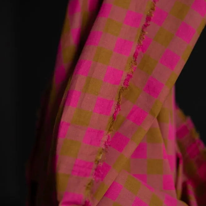 Merchant & Mills-Ritzy Watercolour Check Cotton-fabric-gather here online