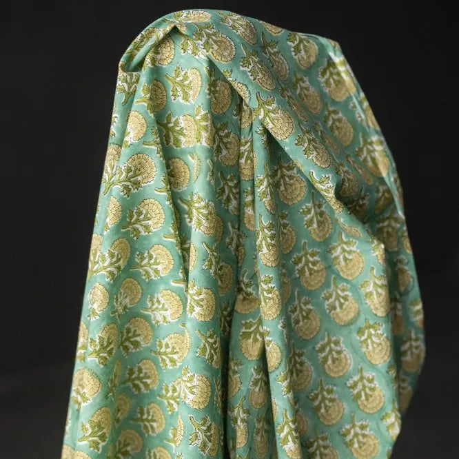 Merchant & Mills-Yarrow Flower Block Print Indian Cotton-fabric-gather here online