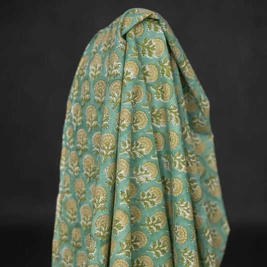 Merchant & Mills-Yarrow Flower Block Print Indian Cotton-fabric-gather here online