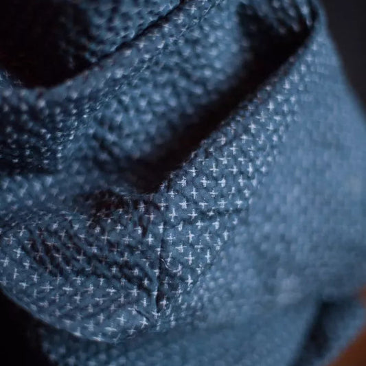 Merchant & Mills-Tottorri Cross Navy - Seersucker-fabric-gather here online