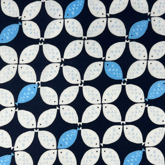 Sevenberry-Fish Flower on Cotton Sheeting-fabric-gather here online