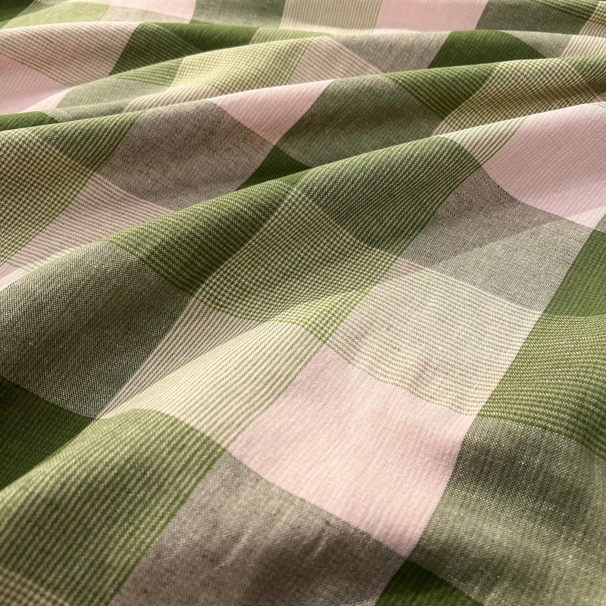 Merchant & Mills-Vetiver Check Luminaire Cotton/Linen-fabric-gather here online