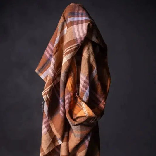 Merchant & Mills-Chatou Rust Laundered Linen-fabric-gather here online