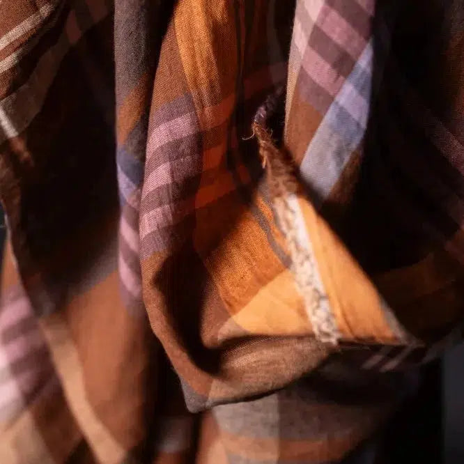 Merchant & Mills-Chatou Rust Laundered Linen-fabric-gather here online