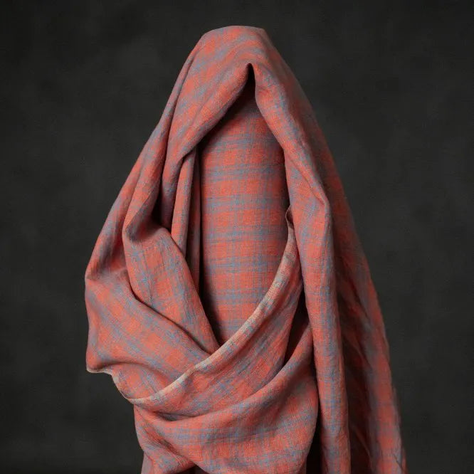 Merchant & Mills-Dear Daisy Red Laundered Linen-fabric-gather here online