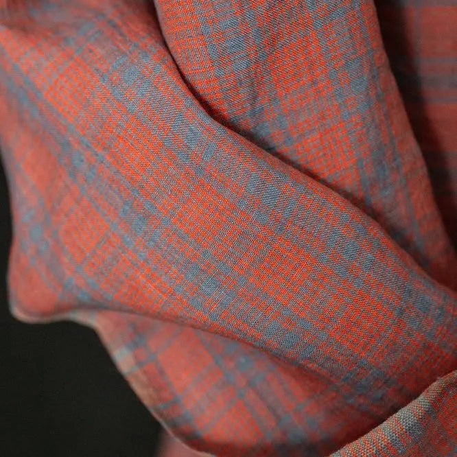 Merchant & Mills-Dear Daisy Red Laundered Linen-fabric-gather here online