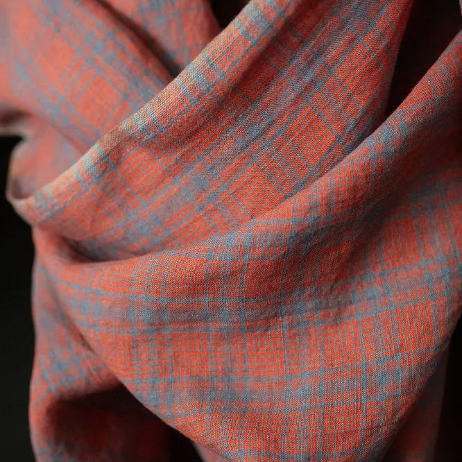 Merchant & Mills-Dear Daisy Red Laundered Linen-fabric-gather here online
