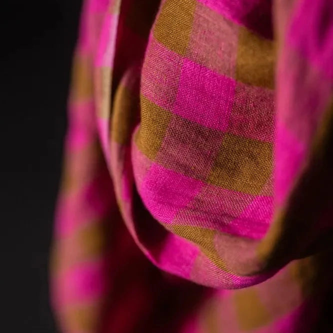 Merchant & Mills-Rhubarb Toffee Laundered Linen-fabric-gather here online