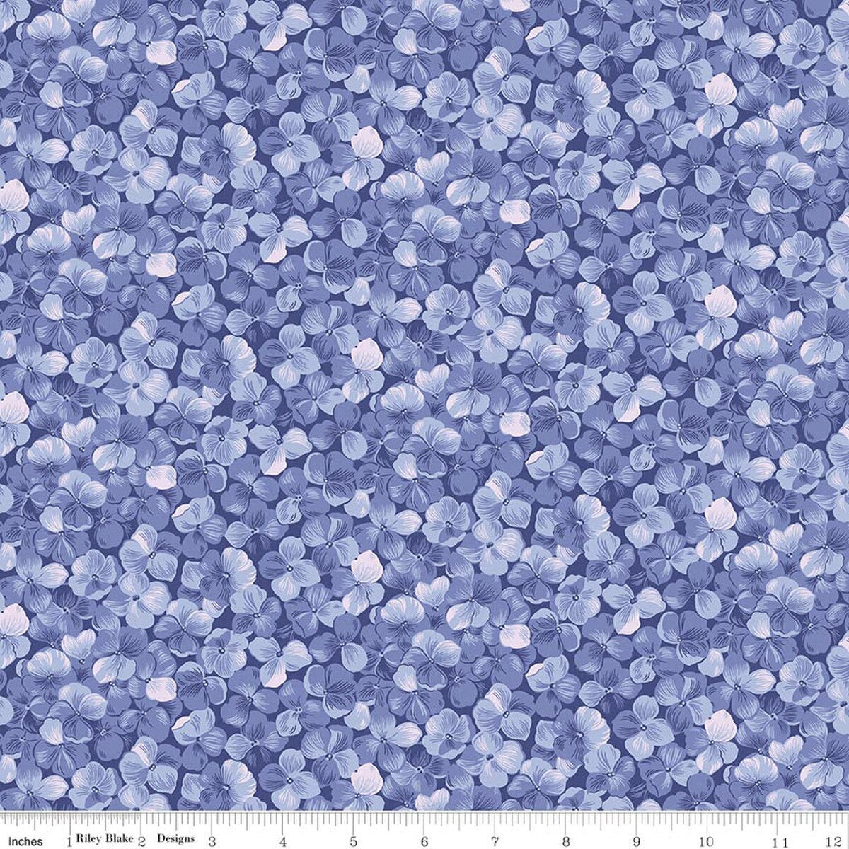 Riley Blake Designs-Allover Floral Periwinkle Pearl-fabric-gather here online