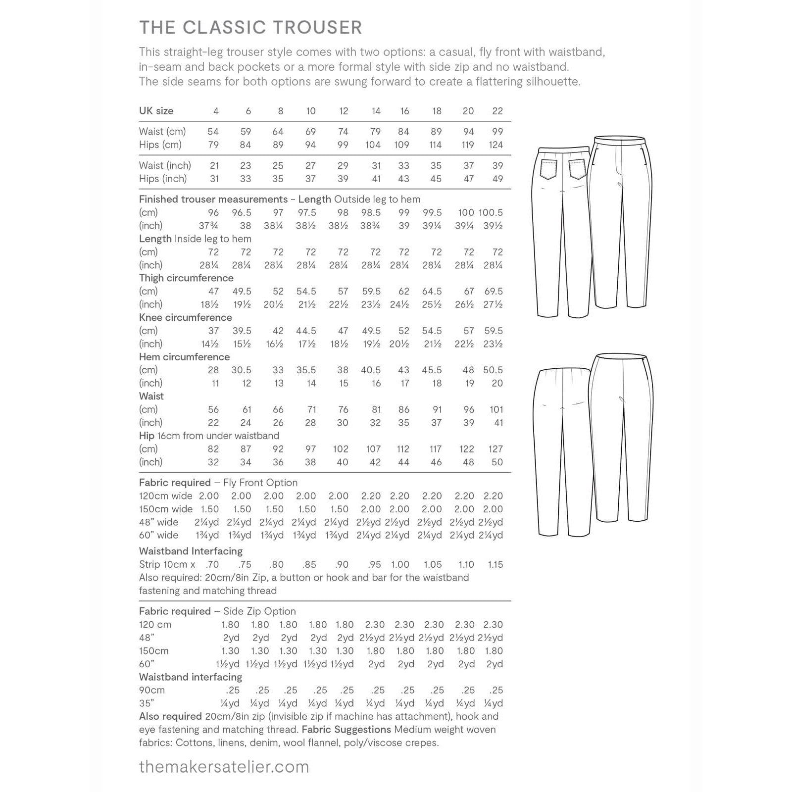 The Maker's Atelier-The Classic Trouser Pattern - PDF DOWNLOAD-sewing pattern-gather here online