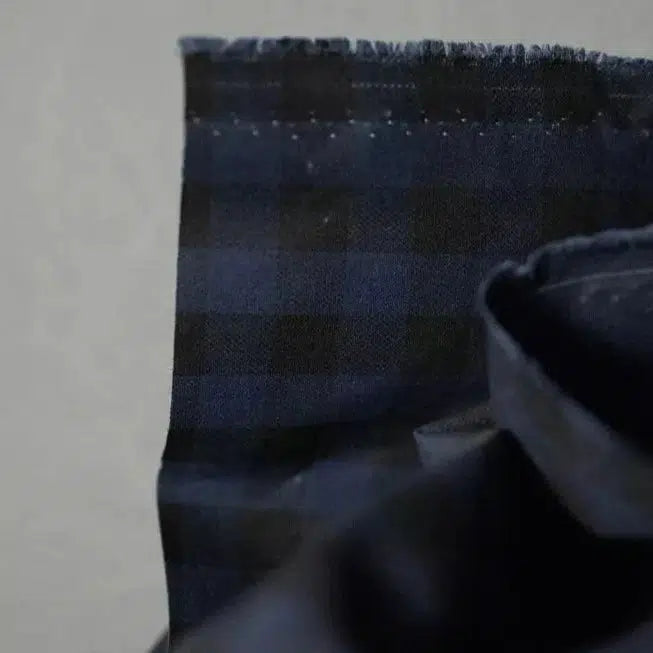 Merchant & Mills-Organic Traditional Gingham Oilskin Deep Ocean-fabric-gather here online