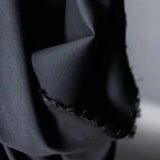 Merchant & Mills-Dark Black Wool / Viscose Crepe-fabric-gather here online
