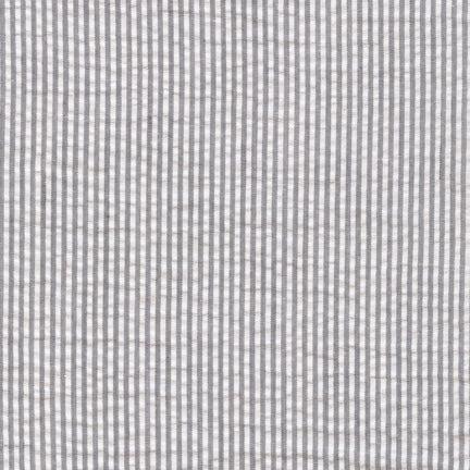 Robert Kaufman-Seersucker Stripe Grey-fabric-gather here online