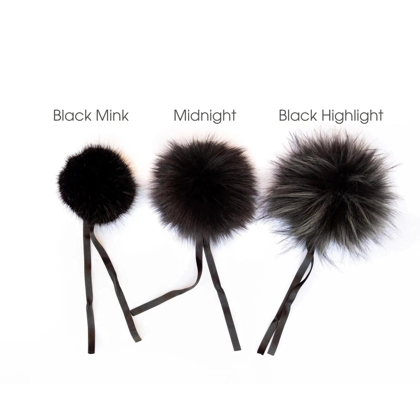 Ikigai Fiber-Faux Fur Pom-Pom, 15mm-pompoms-Black Highlight-gather here online