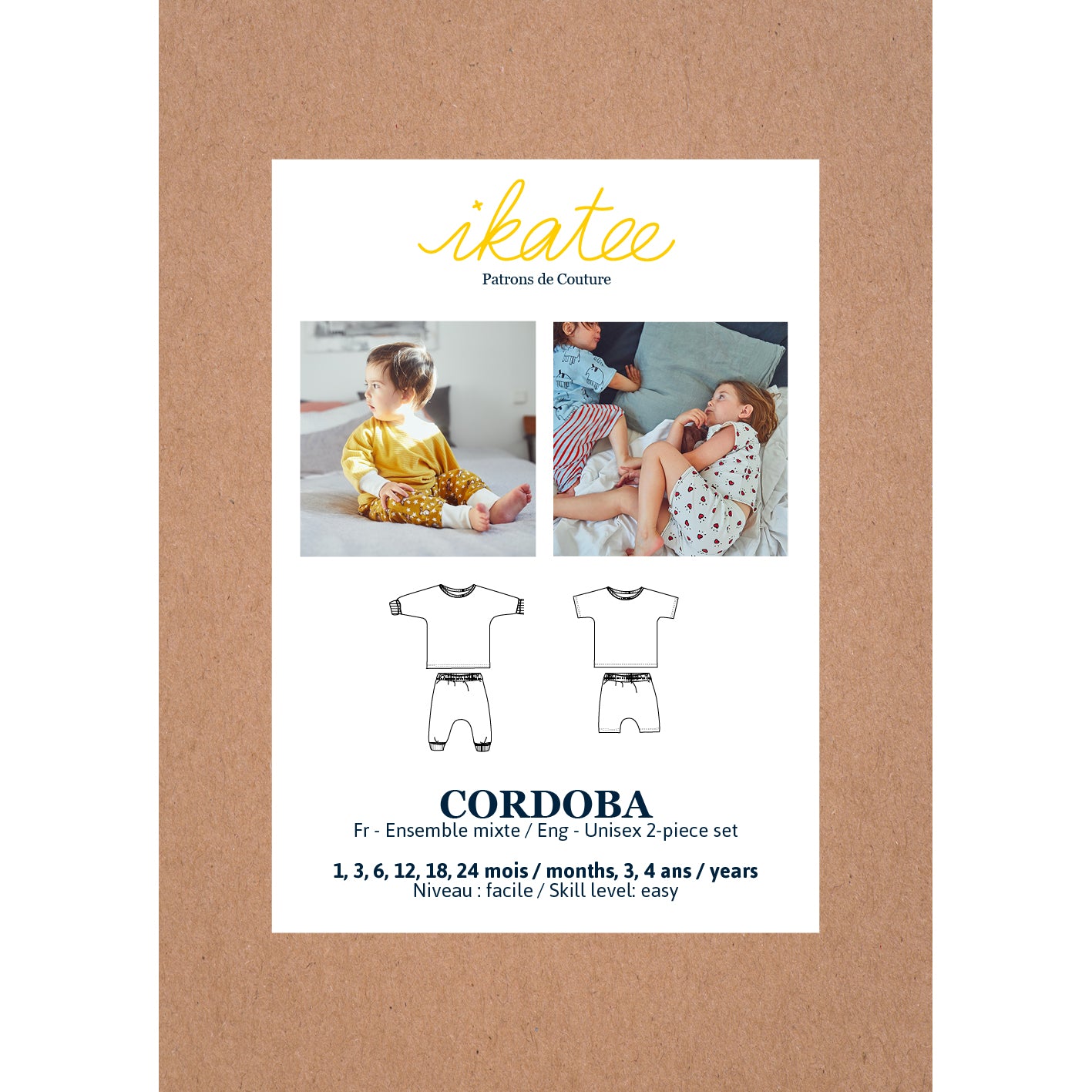 Ikatee-Cordoba Jogging or Pajama Set Pattern-sewing pattern - kids-gather here online