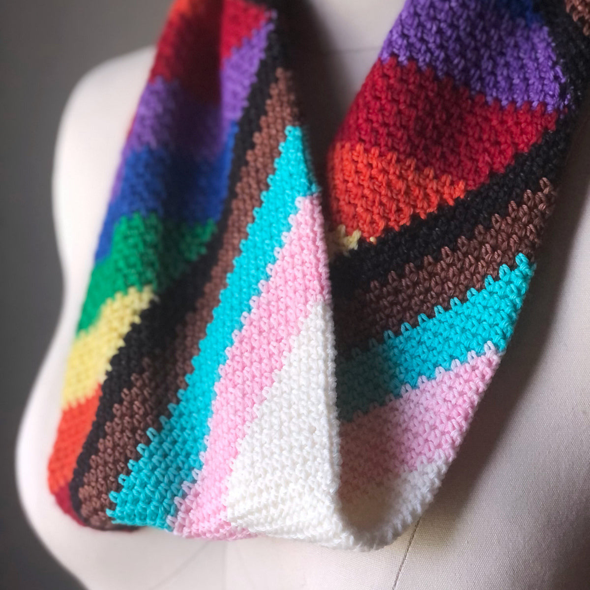 gather here classes-Pride Progress Crochet Cowl - 2 sessions-class-gather here online