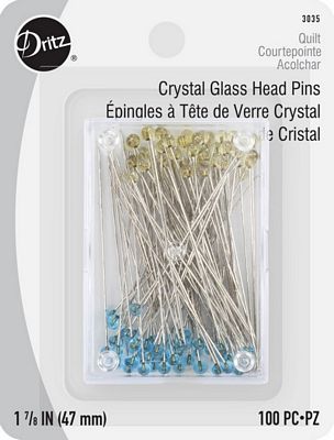 1 7/8" Crystal Glass Head Pins - 100ct