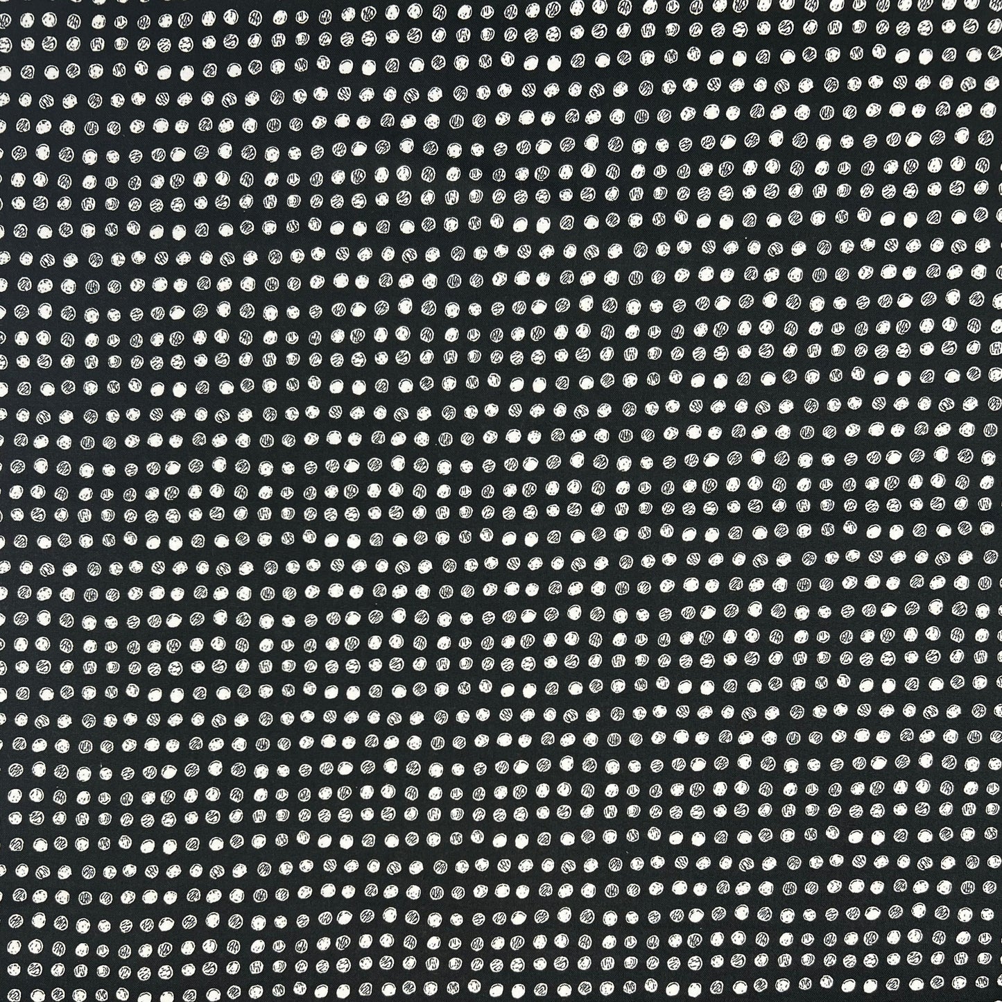 Sevenberry-White Dots On Black on Cotton Shirting-fabric-gather here online