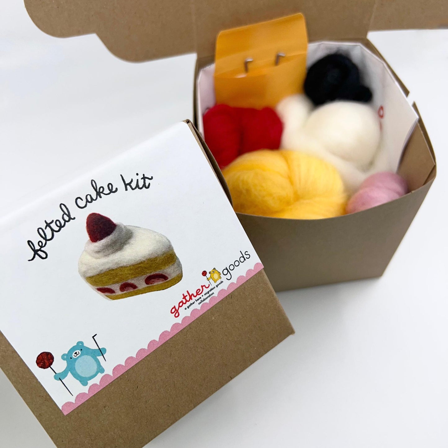 gather goods-Cake - Basic Needle Felting Kit-craft kit-gather here online