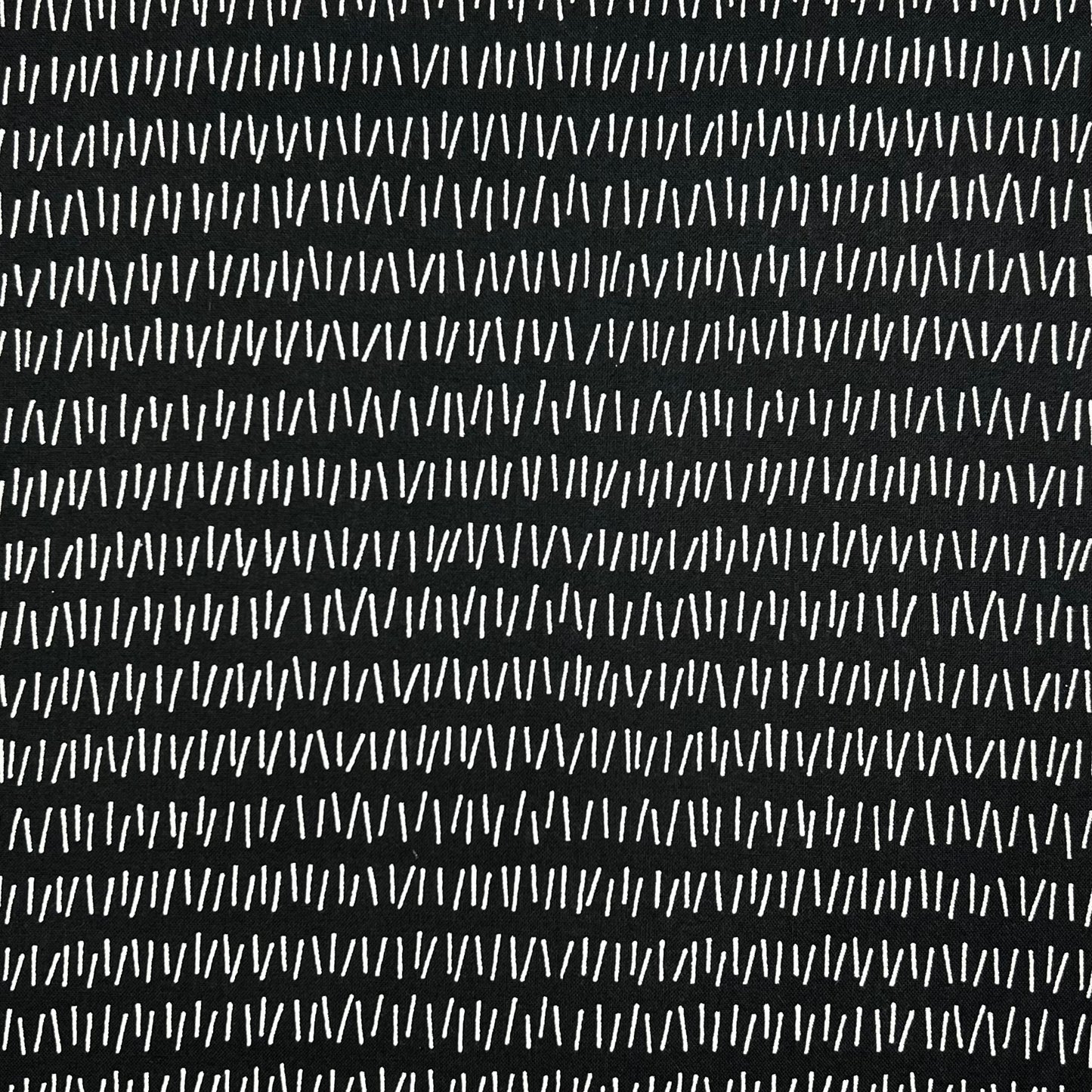 Sevenberry-White On Black Hatch Marks on Cotton Shirting-fabric-gather here online