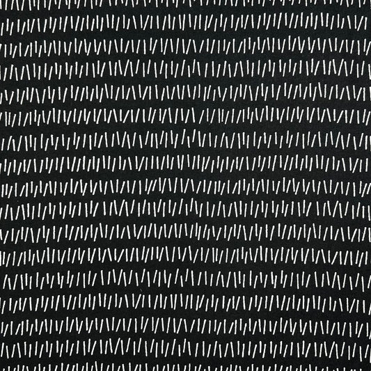 Sevenberry-White On Black Hatch Marks on Cotton Shirting-fabric-gather here online