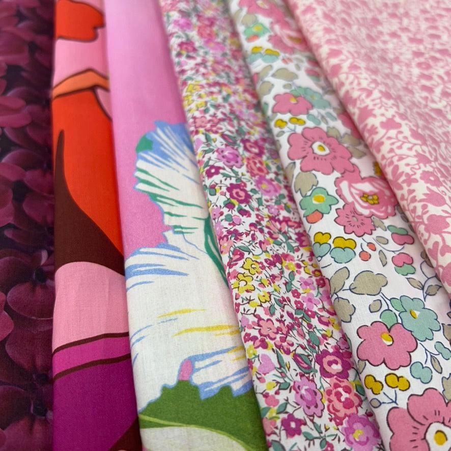 gather here-Tana Lawn Color Bundle - Pink (6 pieces)-fat quarters-gather here online