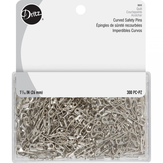 Dritz-Curved Safety Pins - 1 1/16 inch - 300ct-sewing notion-gather here online