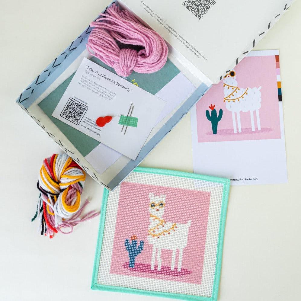 Unwind Studio-No Drama Llama - Needlepoint Kit for Kids-xstitch kit-gather here online