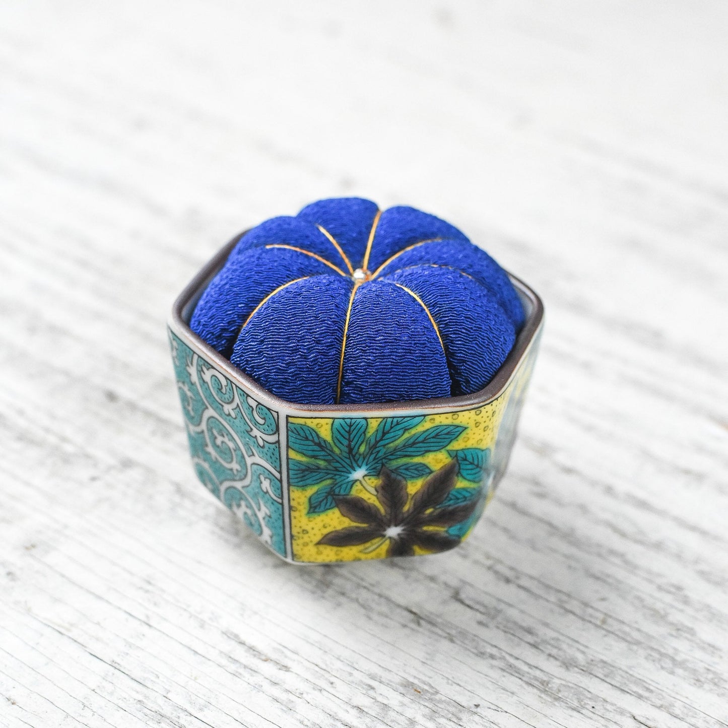 Hiro-Kutani Pin Cushion - Indigo Yoshidaya-sewing notion-gather here online