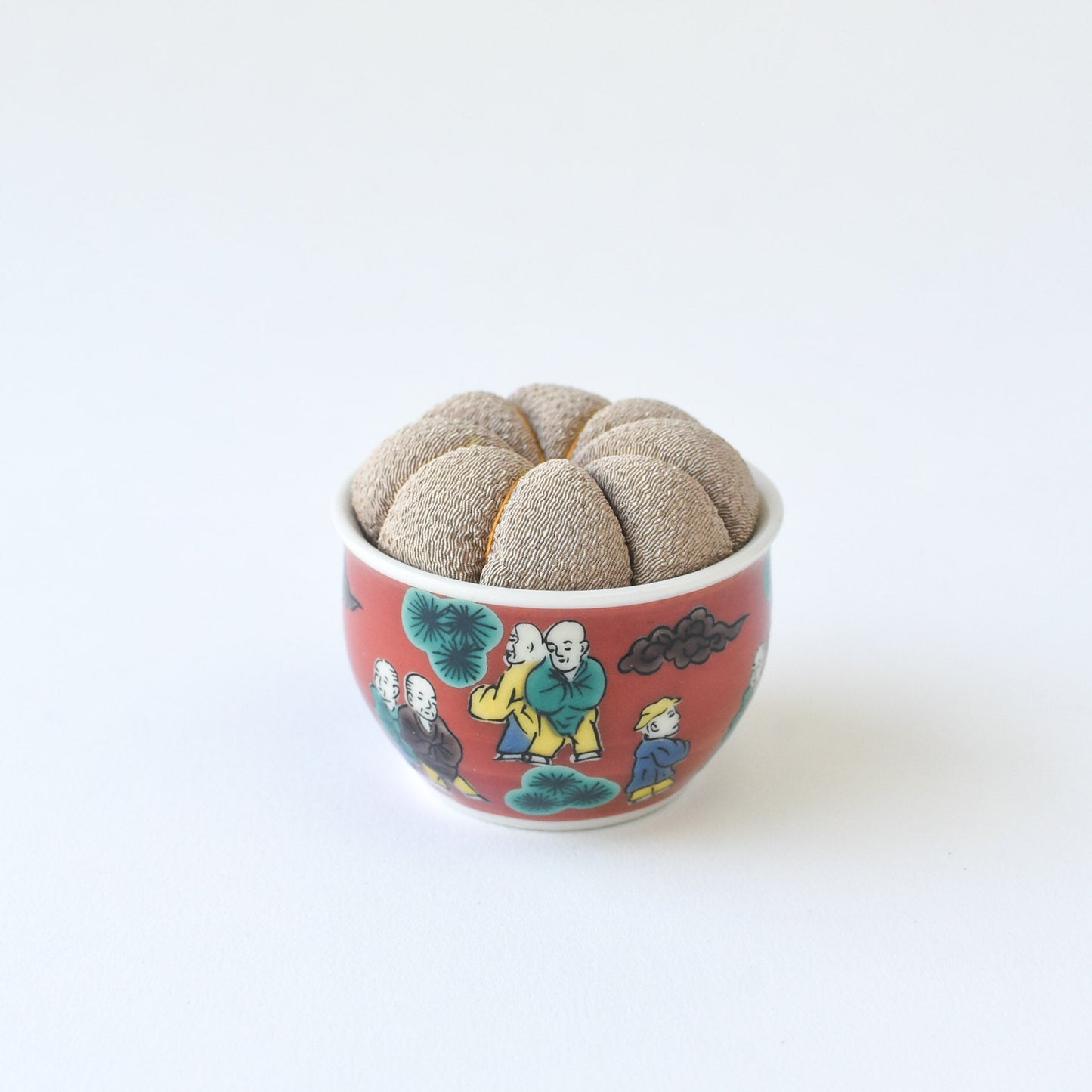 Hiro-Kutani Pin Cushion - Bisque Mokubei-sewing notion-gather here online