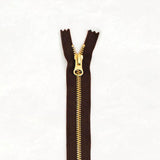 Klum House Workshop-14” Brass Zipper-zipper-Dark Brown-gather here online