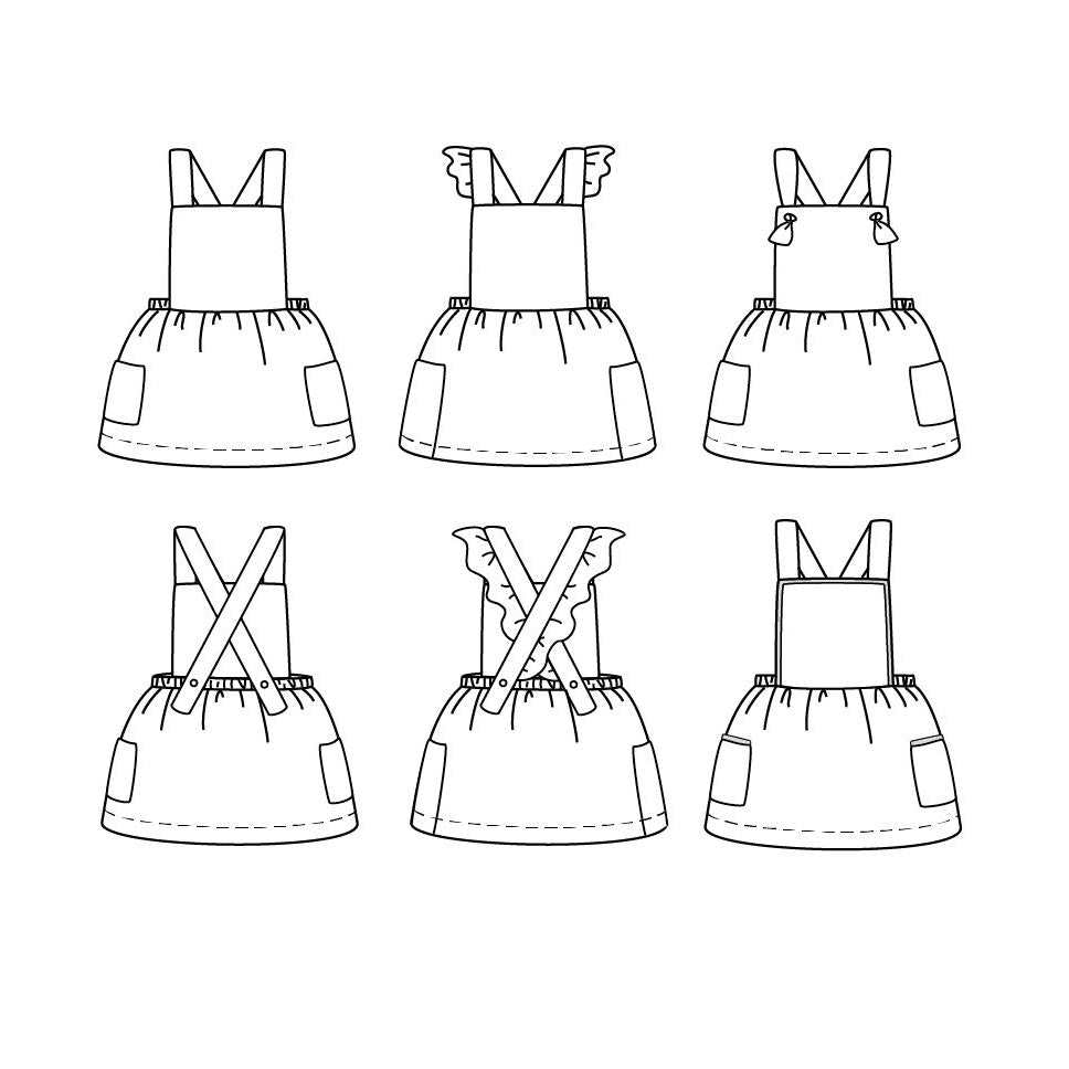 Ikatee-Milano Apron Dress Pattern-sewing pattern - kids-gather here online